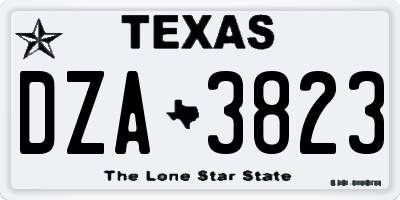 TX license plate DZA3823