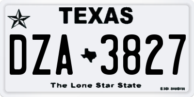 TX license plate DZA3827