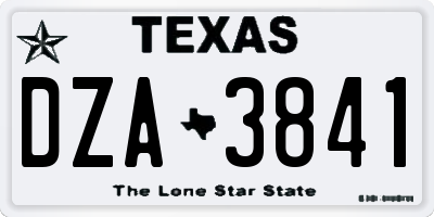 TX license plate DZA3841