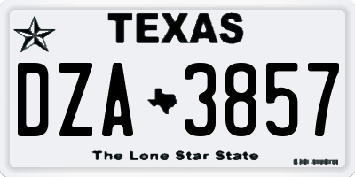 TX license plate DZA3857