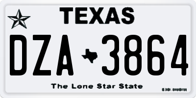 TX license plate DZA3864