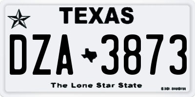 TX license plate DZA3873