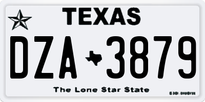TX license plate DZA3879