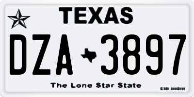 TX license plate DZA3897