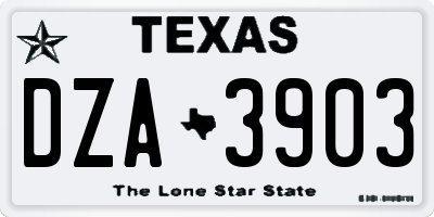 TX license plate DZA3903