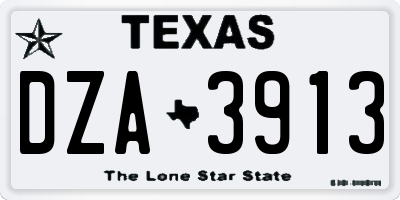 TX license plate DZA3913