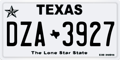 TX license plate DZA3927