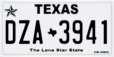 TX license plate DZA3941