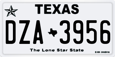 TX license plate DZA3956
