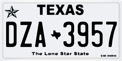TX license plate DZA3957