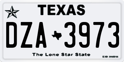 TX license plate DZA3973