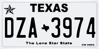 TX license plate DZA3974