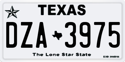TX license plate DZA3975