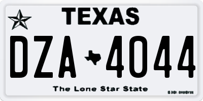 TX license plate DZA4044
