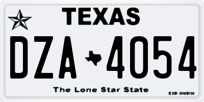 TX license plate DZA4054