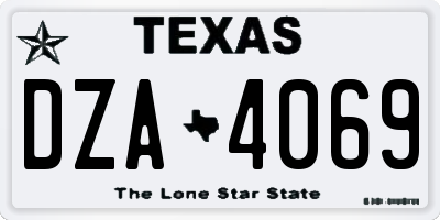 TX license plate DZA4069