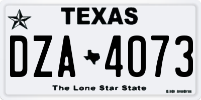 TX license plate DZA4073