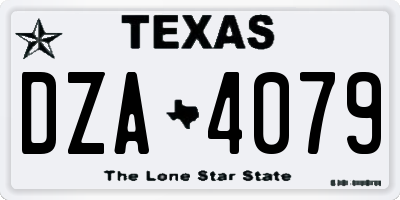 TX license plate DZA4079