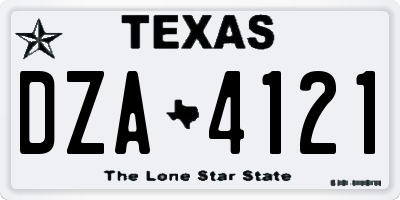 TX license plate DZA4121