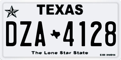 TX license plate DZA4128