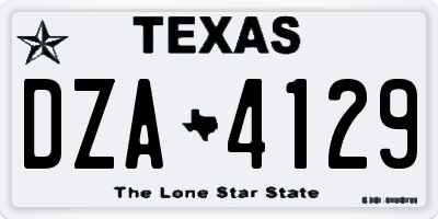 TX license plate DZA4129