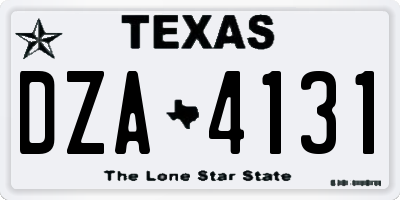 TX license plate DZA4131