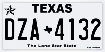 TX license plate DZA4132