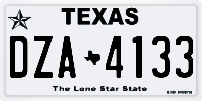 TX license plate DZA4133