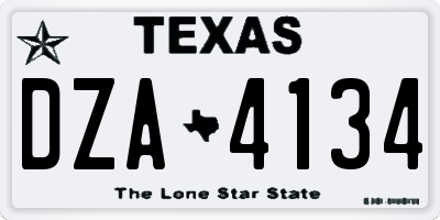 TX license plate DZA4134