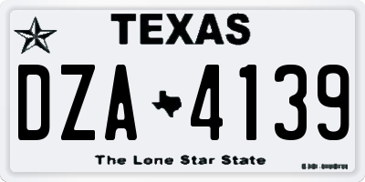 TX license plate DZA4139