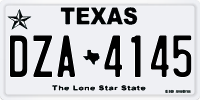 TX license plate DZA4145