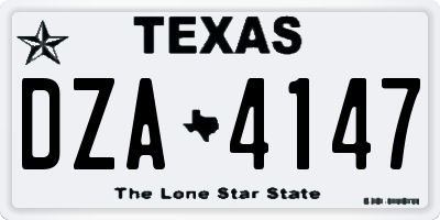 TX license plate DZA4147