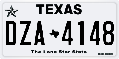 TX license plate DZA4148