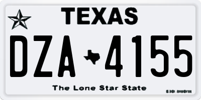 TX license plate DZA4155