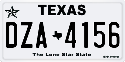 TX license plate DZA4156