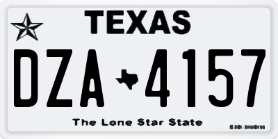 TX license plate DZA4157