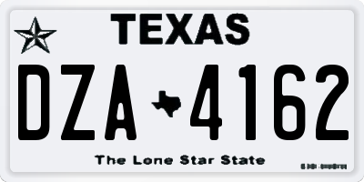 TX license plate DZA4162