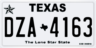 TX license plate DZA4163