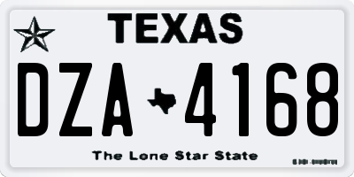 TX license plate DZA4168