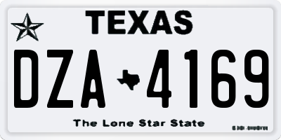 TX license plate DZA4169