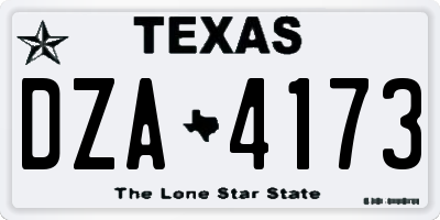 TX license plate DZA4173