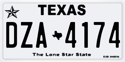TX license plate DZA4174