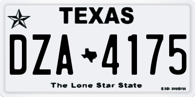 TX license plate DZA4175