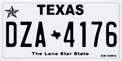 TX license plate DZA4176