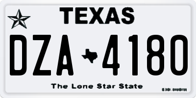 TX license plate DZA4180