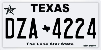 TX license plate DZA4224