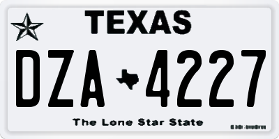 TX license plate DZA4227