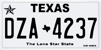 TX license plate DZA4237