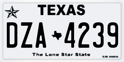 TX license plate DZA4239