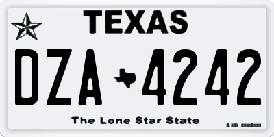 TX license plate DZA4242